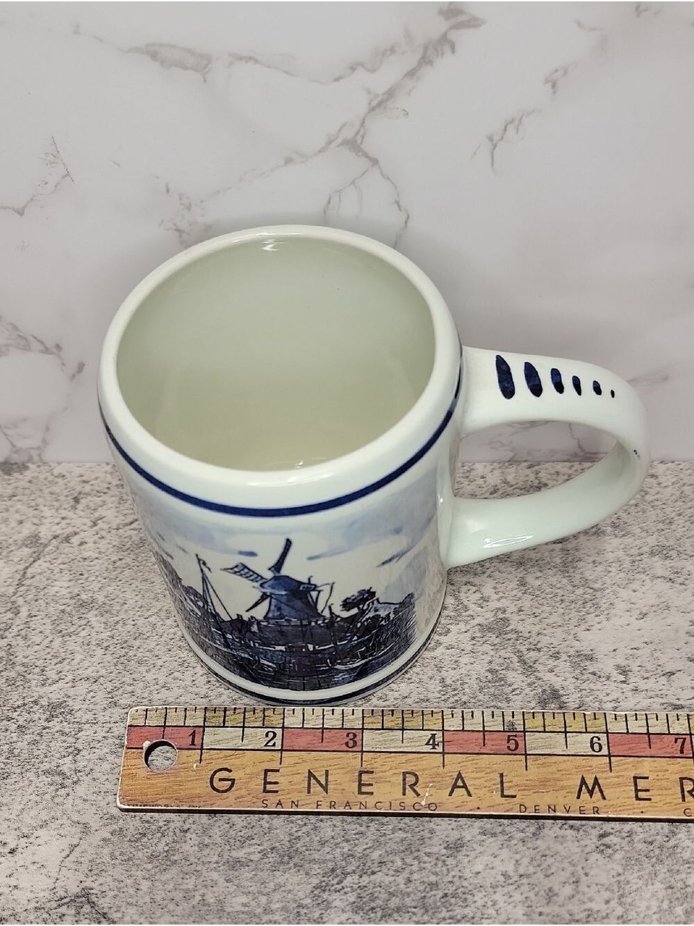 Vintage Blauw Delfts Beer Stein Mug Delft Blue - Picture 8 of 10
